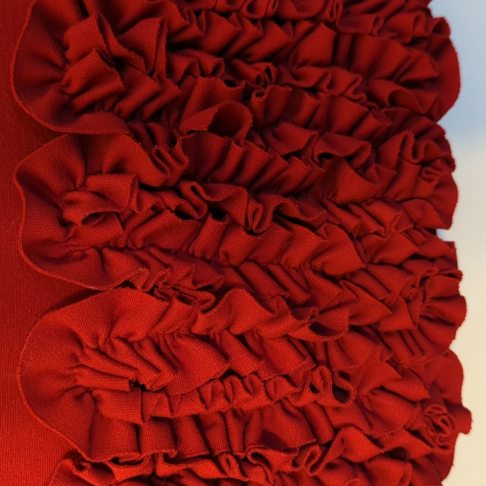 Red Taylor Ruffled Hem Dress - Picture 6 of 9